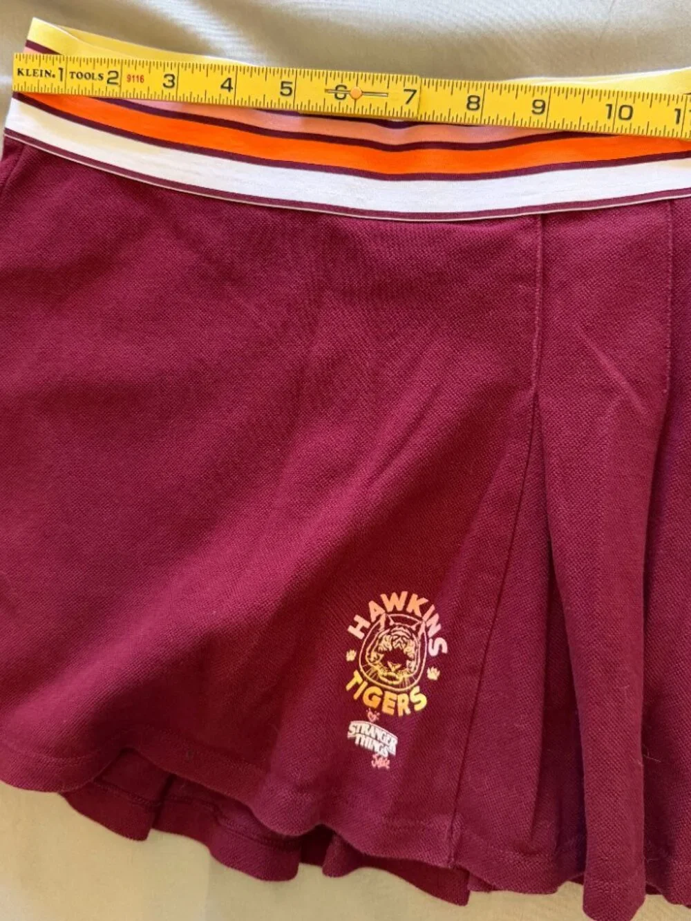 Justice Girl's X Stranger Things Knit Pique Skort Maroon Size 10